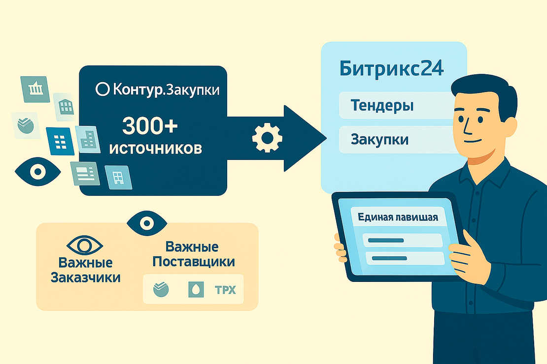 Интеграция данных из Контур.Закупки позволяет: