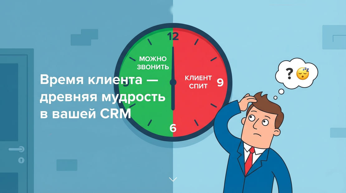 Отражает в карточке с учетом часовых поясов